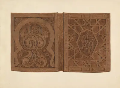 Hand Carved Walnut Book Covers