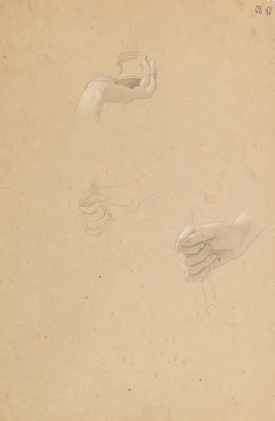 Hand Studies For The Kneeling Maenad In The Altar Des Dionysos