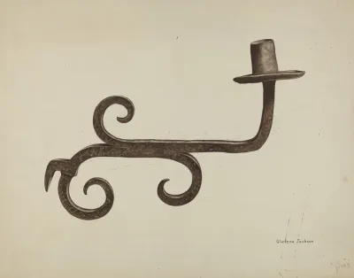 Hand Wrought Iron Candlestick 2