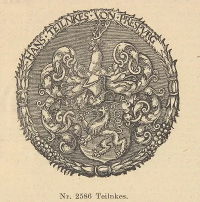 Hans Teilnkes Von Presburg Ekslibris Albo Herb