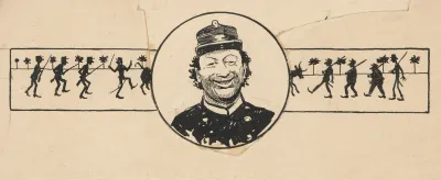 Happy Soldier And Silhouettes Of Other Soldiers