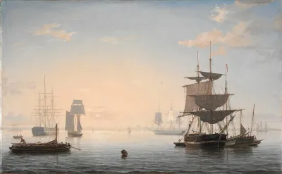 Harbor Of Boston With The City In The Distance 2