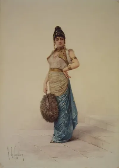 Harem Woman With Ostrich Fan