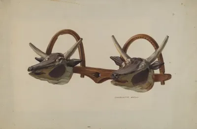 Hat Rack Shaped Like Ox Yoke
