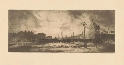 Havenkade Met Lantaarnpalen In Rotterdam