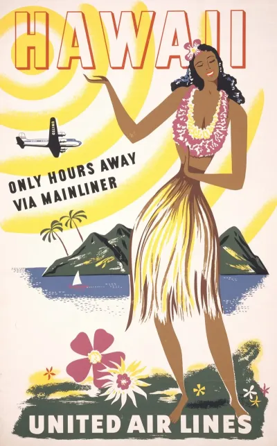 Hawaii Only Hours Away Via Mainliner United Air Lines