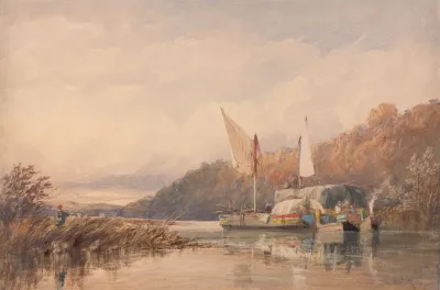 Hay And Log Barges On The Conway