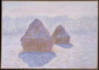 Haystacks Effect Of Snow And Sun