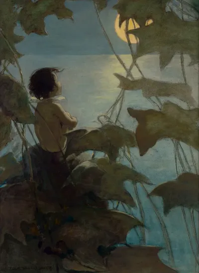 He Looked Up At The Broad Yellow Moon And Thought That She Looked At Him