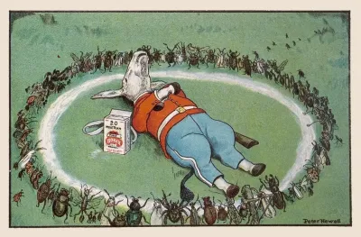 He Rested In A Borax Ring To Keep The Bugs Away