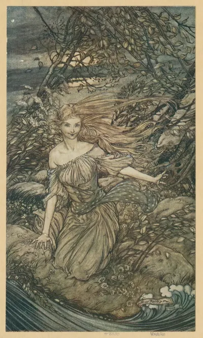 He Saw By The Moonlight Momentarily Unveiled A Little Island Encircled By The Flood And There Under The Branches Of The Overhanging Trees Was Undine