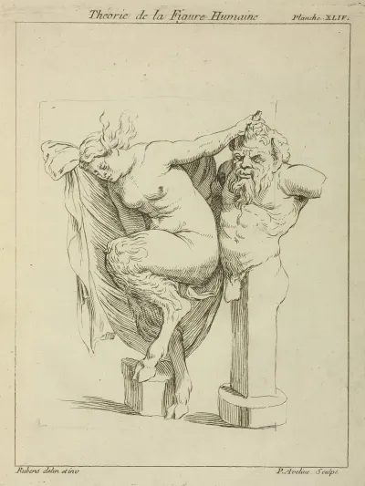 Head And Torso Of Male Stayr And A Female Satyr