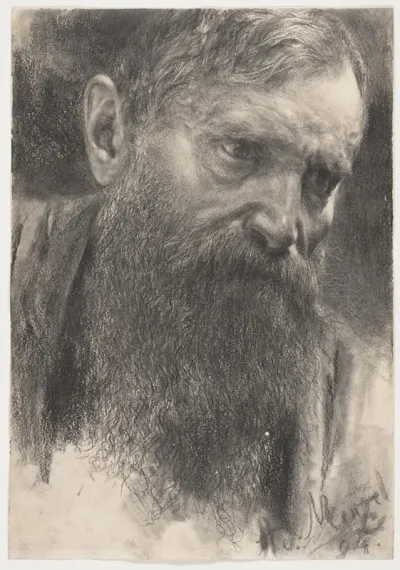 Head Of A Bearded Man In Half Profile