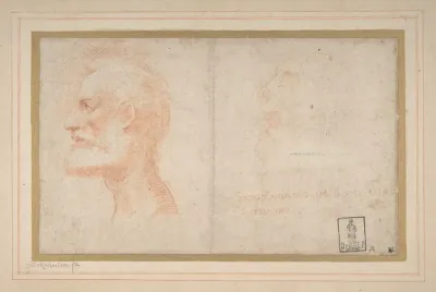 Head Of A Bearded Man In Profile To Left Possibly The Portrait Of The Poet Giorgio Anselmi