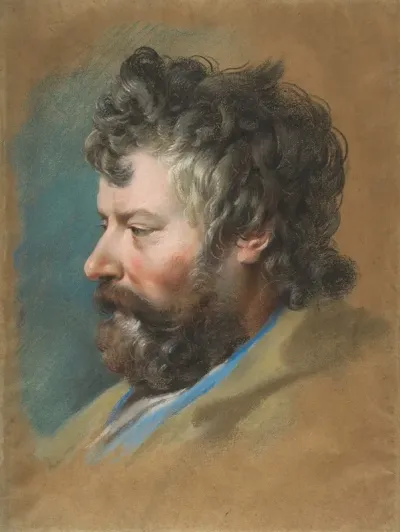 Head Of A Bearded Man In Profile To Left