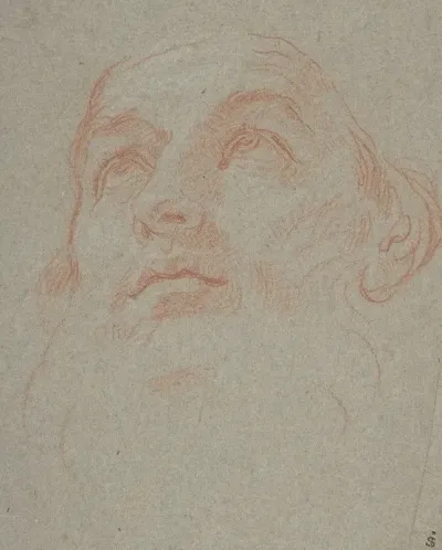 Head Of A Bearded Man Looking To Upper Left Saint Ambrose
