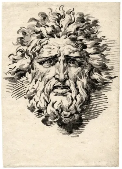 Head Of A Bearded Man With A Frightened Expression