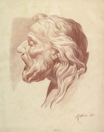 Head Of A Bearded Old Man In Profile To The Right