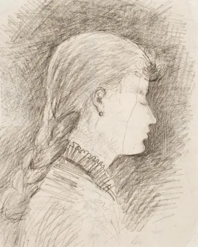 Head Of A Girl Gerda Ringbom Later Bergroth