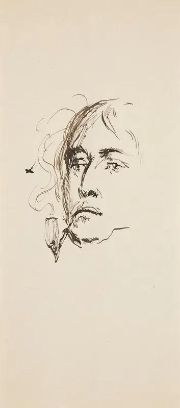 Head Of A Man Smoking A Pipe