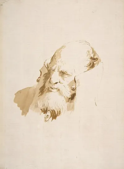 Head Of A Man Wearing A High Collar