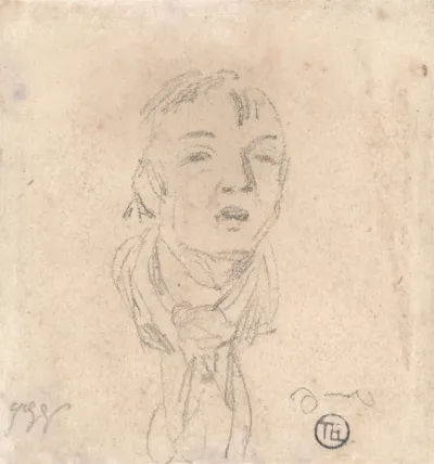 Head Of A Man Wearing A Loose Scarf