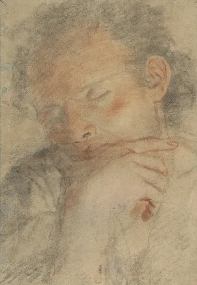 Head Of A Man With Closed Eyes
