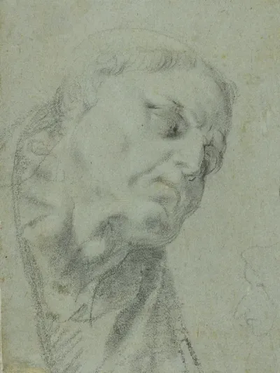 Head Of A Monk Caricature Of A Man In Profile
