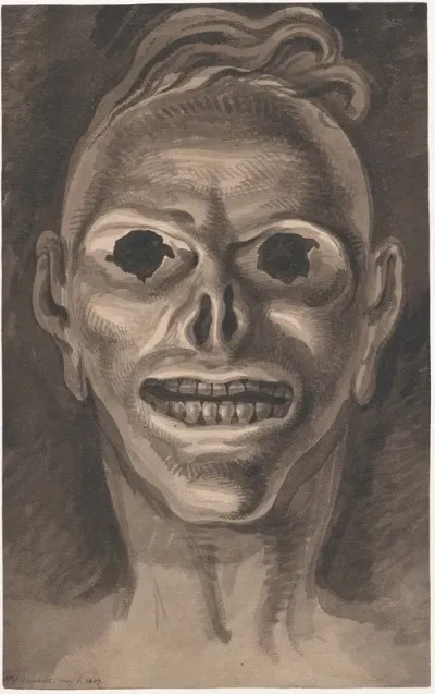 Head Of A Monster Or Devil With Broken Eyes