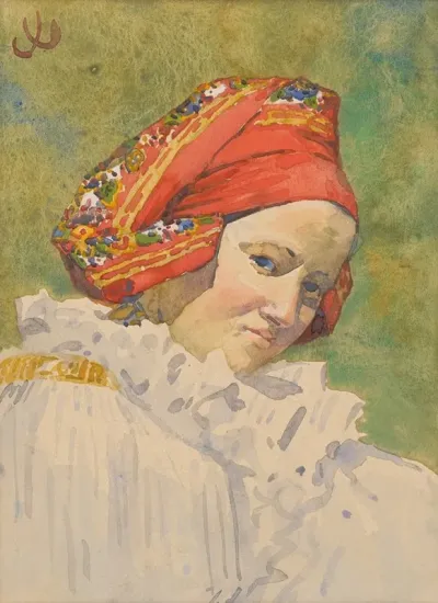 Head Of A Moravian Girl 2