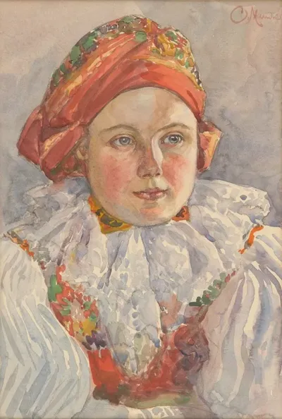 Head Of A Moravian Girl