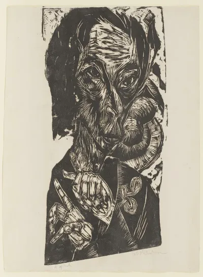 Head Of A Sick Man Self Portrait