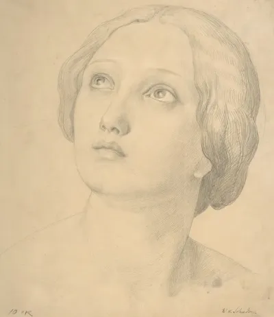 Head Of A Woman Looking Up 2