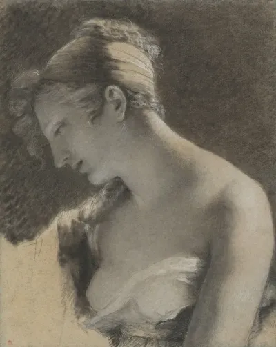 Head Of A Woman Study For The Happy Mother Lheureuse Mere