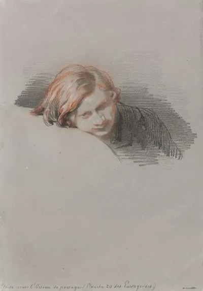 Head Of A Young Man Study For Loiseau De Passage