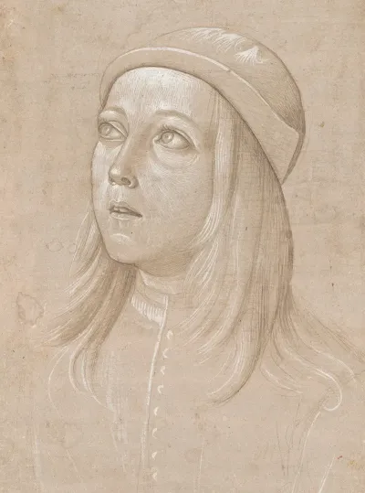 Head Of A Youth Looking Up