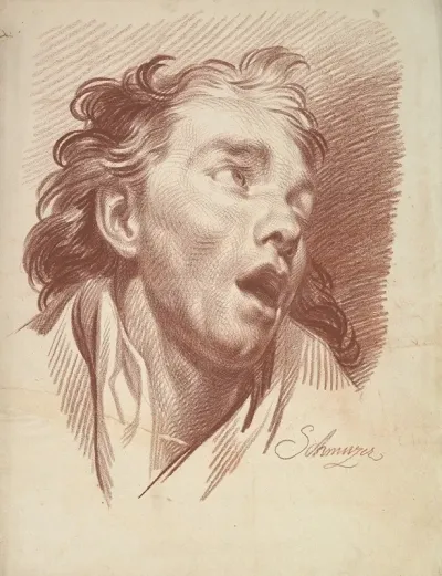 Head Of A Youth With Open Mouth