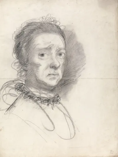 Head Of An Elderly Lady Studies From Raphaels Disputation 2