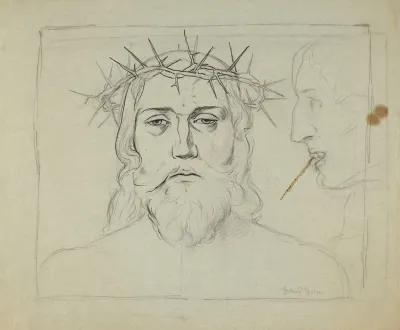 Head Of Christ Crowned With Thorns And Tormentors Head