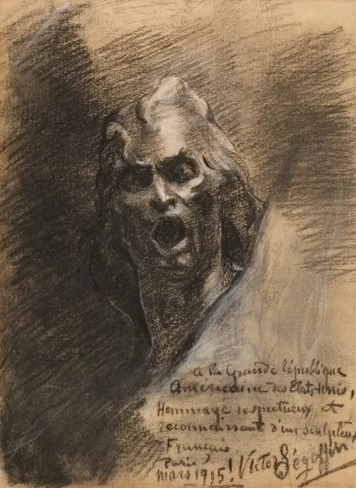 Head Of Man Expressive Of Horror