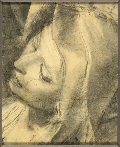 Head Of The Swooning Virgin Study For The Deposition