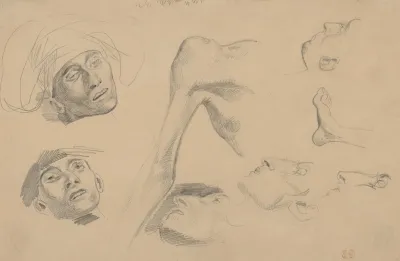Head Shoulder And Foot Studies For Scenes From The Chios Massacres