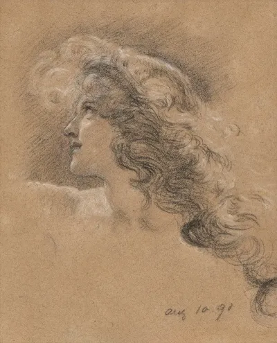 Head Study For The Cave Of The Storm Nymphs