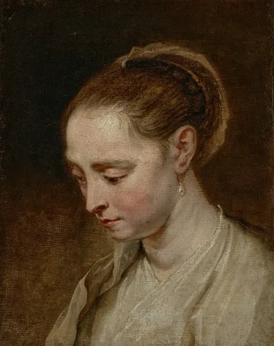 Head Study Of A Young Woman With A Pearl Earring
