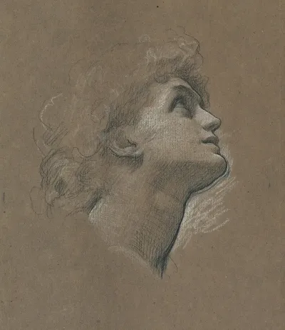 Head Study Of Dorothy Dene In Profile For Faith