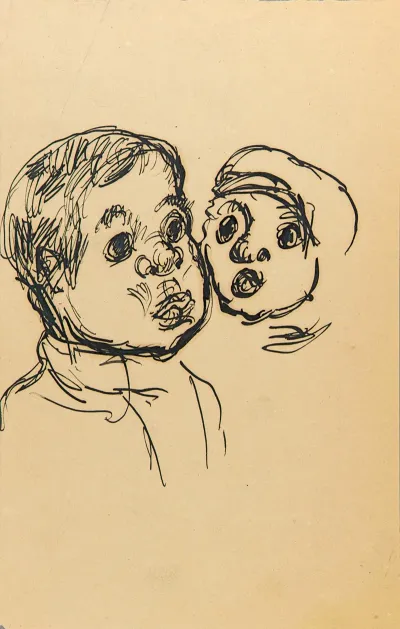 Heads Of Two Children