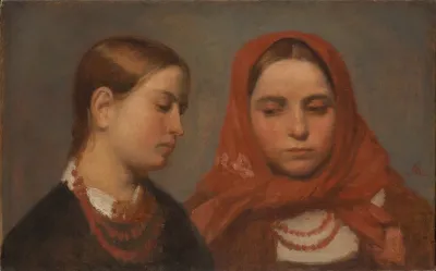 Heads Of Two Young Girls