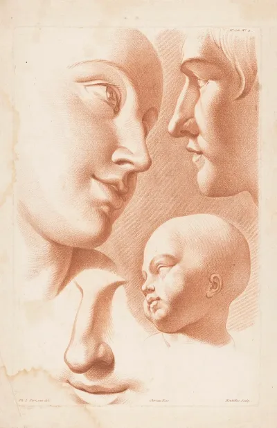 Heads Of Woman Man And Child