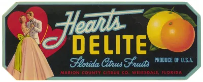 Hearts Delite Florida Citrus Fruit Label 2