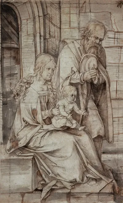 Heilige Familie Linker Teil Einer Anbetung Der Konige